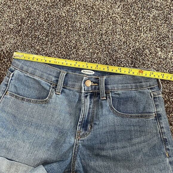 Old Navy Womens Sz 0 Jean Shorts Roll Cuff Blue Denim Mid Rise - Picture 5 of 11
